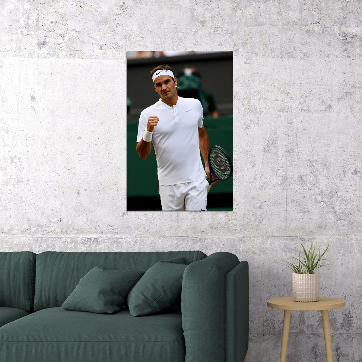 Roger Federer Racket In Hand Tennis Player Poster Wall Art Print Home Wall Decor