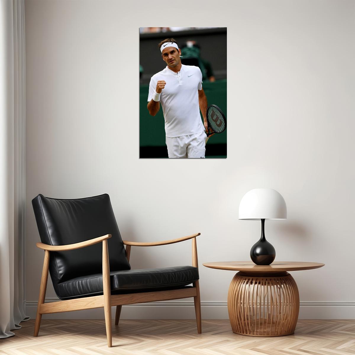 Roger Federer Racket In Hand Tennis Player Poster Wall Art Print Home Wall Decor
