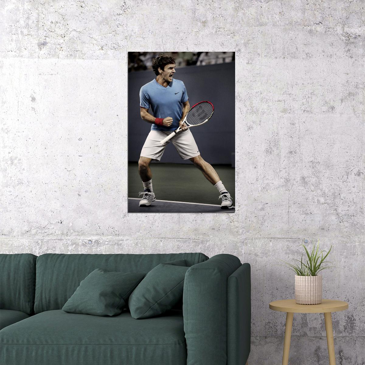 Roger Federer Tennis Player Athlete Poster Wall Art Print Home Wall Decor