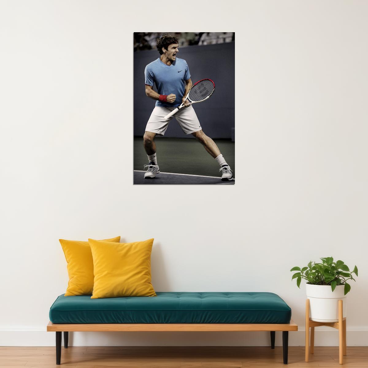 Roger Federer Tennis Player Athlete Poster Wall Art Print Home Wall Decor