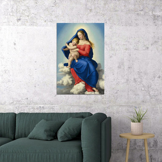 Mary Madonna And Jesus Vintage Poster Wall Art Print Home Wall Decor - xonomax