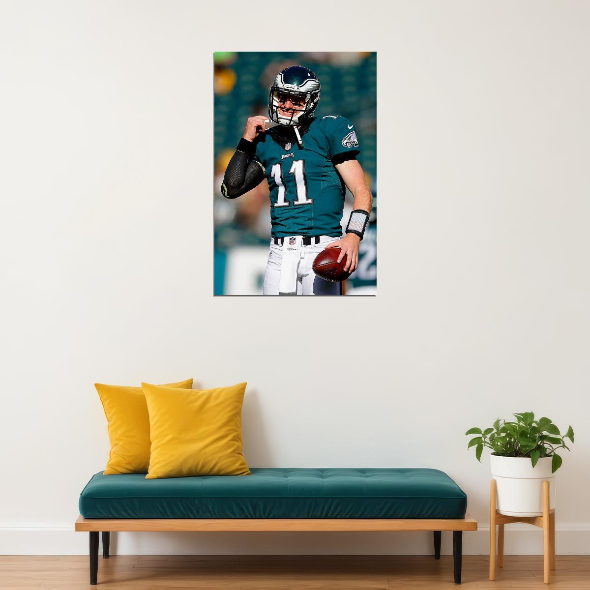 Carson Wentz Match Football Philadelphia Eagles Poster Wall Art Print Home Wall Decor - xonomax