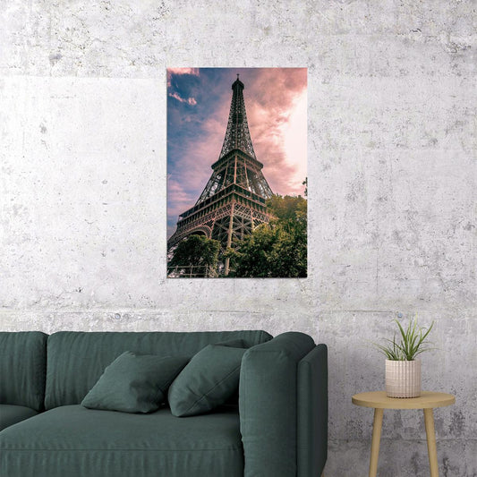 Paris Evening Eiffel Landscape France Vintage Poster Wall Art Print Home Wall Decor - xonomax
