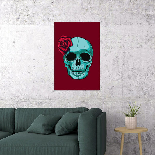 Skull Psychedelic Death Illustration Mystical Poster Wall Art Print Home Wall Decor - xonomax