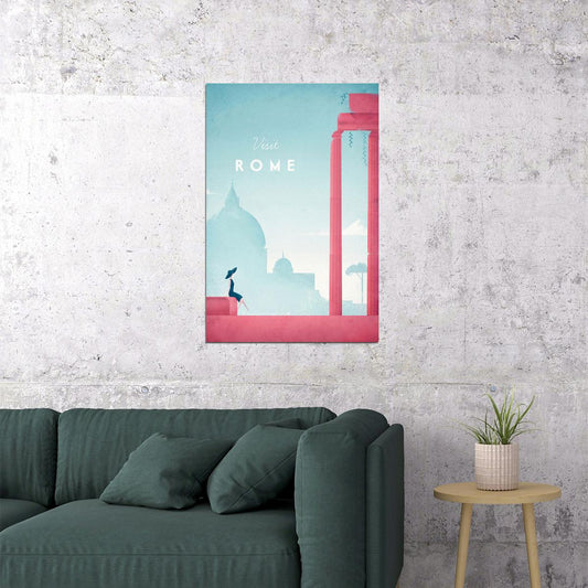 Rome City Landscape Visit Advertising Drawing Poster Wall Art Print Home Wall Decor - xonomax