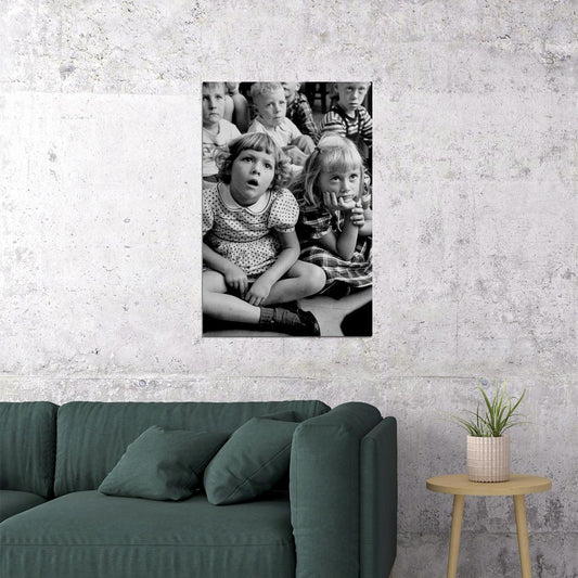 Children In School 1930's Sitting On The Floor Poster Wall Art Print Home Wall Decor - xonomax