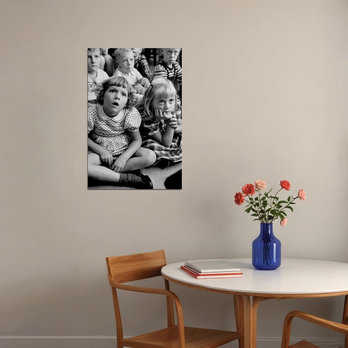 Children In School 1930's Sitting On The Floor Poster Wall Art Print Home Wall Decor - xonomax