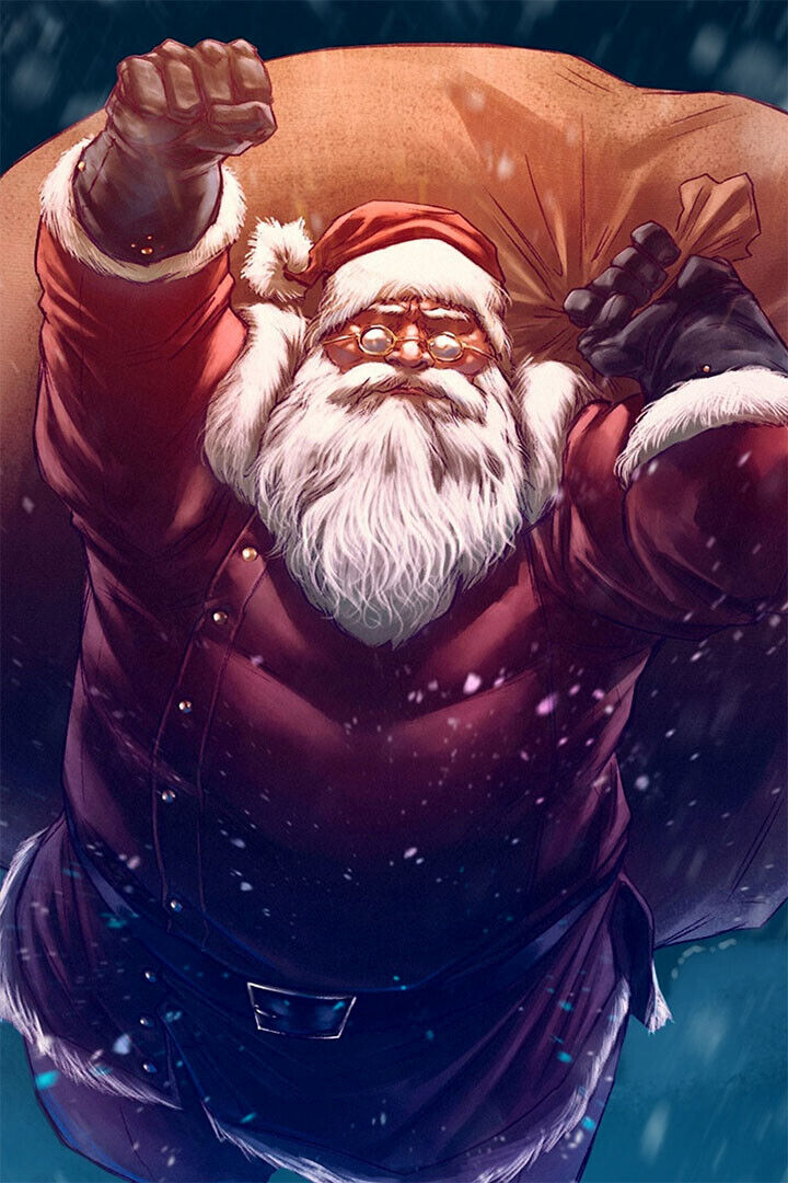 Santa Claus Merry Christmas Poster Wall Art Print Home Wall Decor