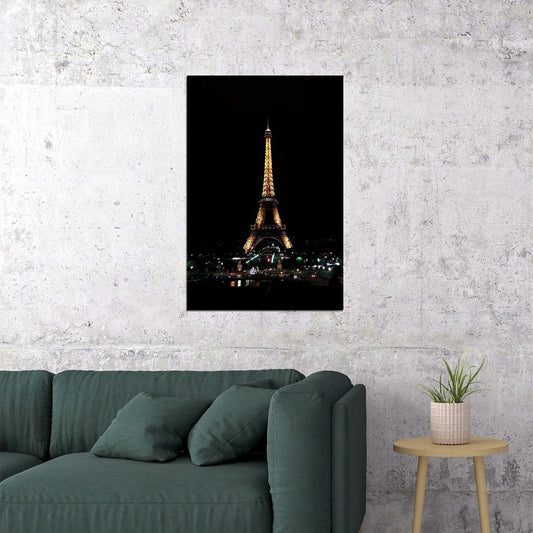 Paris At Night Eiffel View France Travel Vintage Poster Wall Art Print Home Wall Decor - xonomax