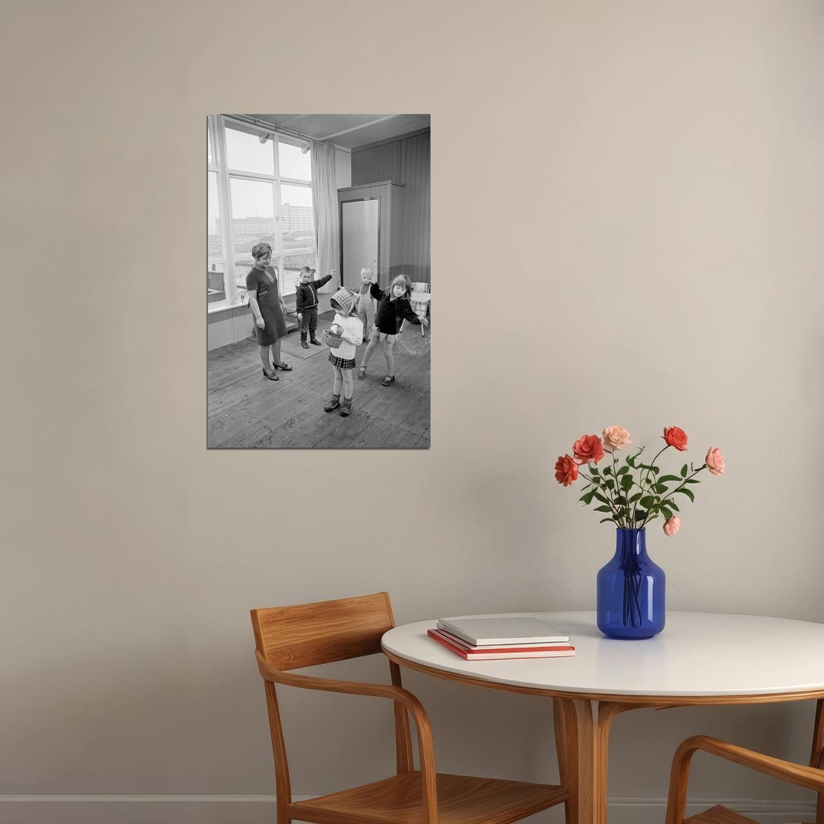 Children In School 1930's Black And White Vintage Poster Wall Art Print Home Wall Decor - xonomax