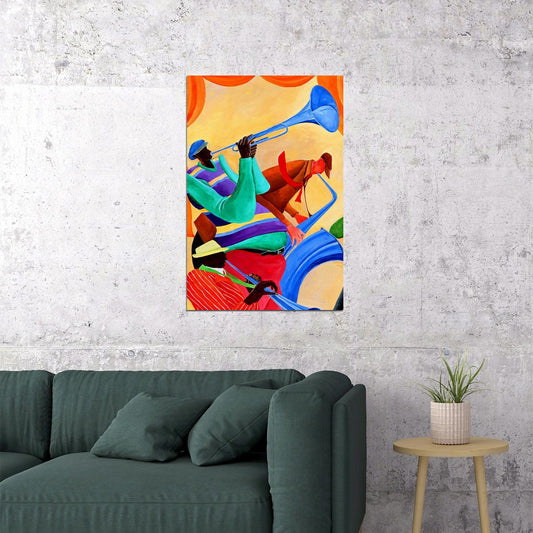 Music Jazz Trio Colorful Vintage Poster Wall Art Print Home Wall Decor - xonomax