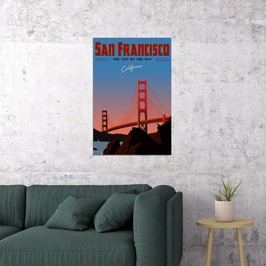 San Francisco California Landscape Vintage Poster Wall Art Print Home Wall Decor - xonomax
