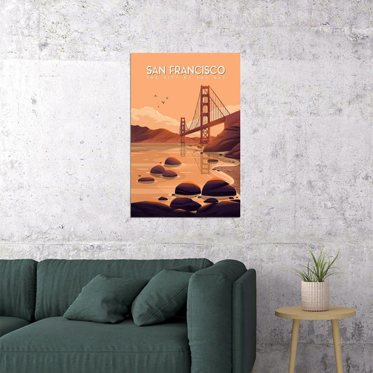 San Francisco California Travel Vintage Poster Wall Art Print Home Wall Decor - xonomax