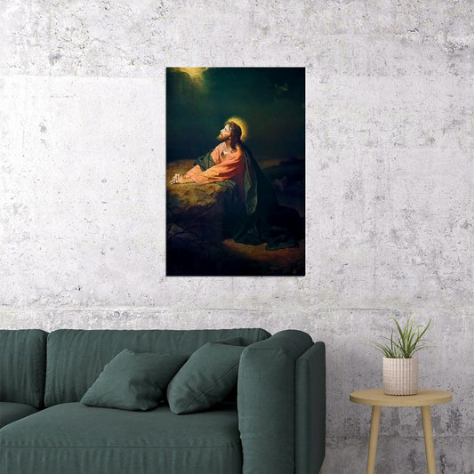 Jesus In The Garden Of Gethsemane Religious Poster Wall Art Print Home Wall Decor - xonomax