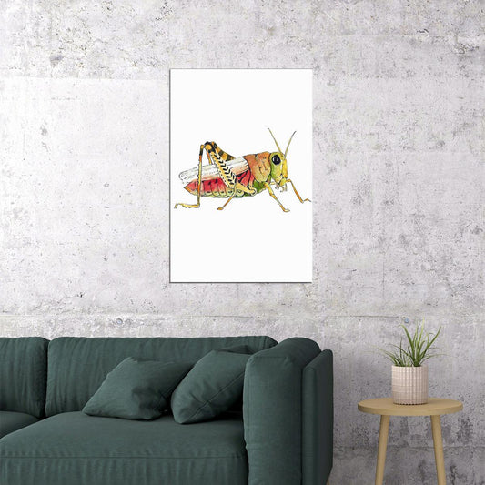 Grasshopper Bugs Design Fantasy Poster Wall Art Print Home Wall Decor - xonomax