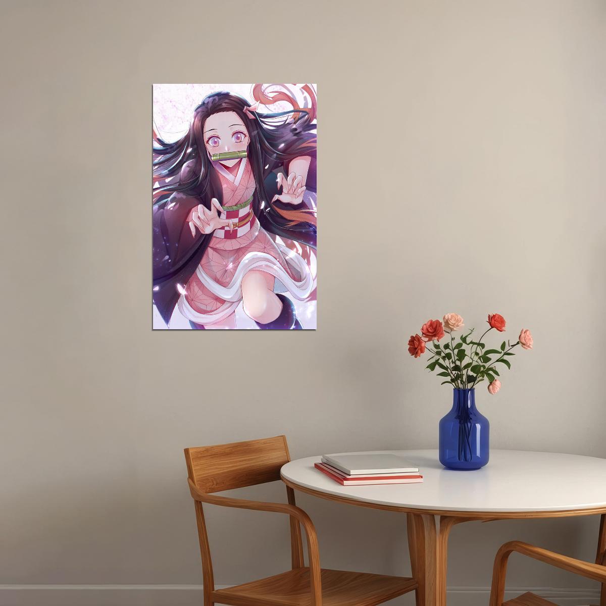 Nezuko Demon Slayer Animation Action Drama Poster Wall Art Print Home Wall Decor - xonomax