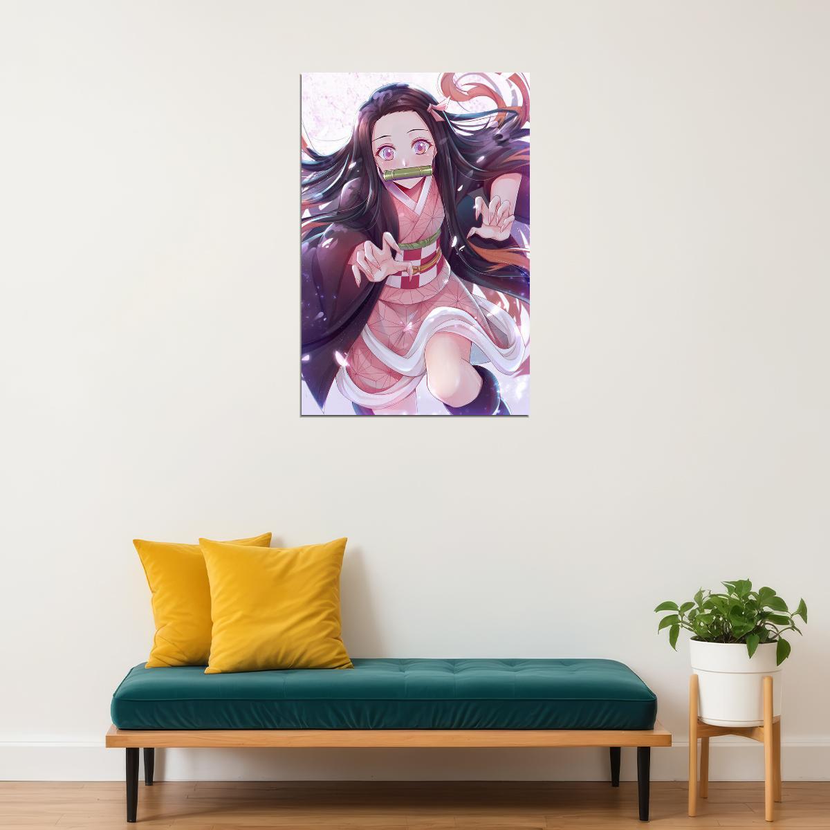 Nezuko Demon Slayer Animation Action Drama Poster Wall Art Print Home Wall Decor - xonomax