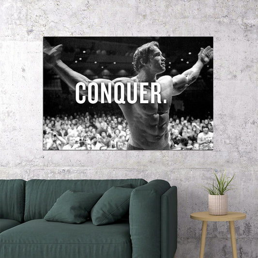 Arnold Schwarzenegger Motivation Bodybuilding Poster Wall Art Print Home Wall Decor - xonomax