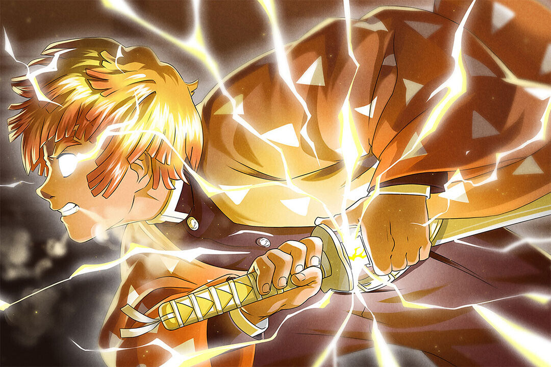 Zenitsu Demon Slayer Anime Adventure Action Poster Wall Art Print Home Wall Decor
