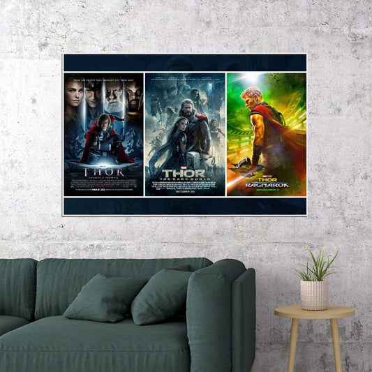 Thor Trilogy Movie Action Adventure Fantasy Poster Wall Art Print Home Wall Decor - xonomax