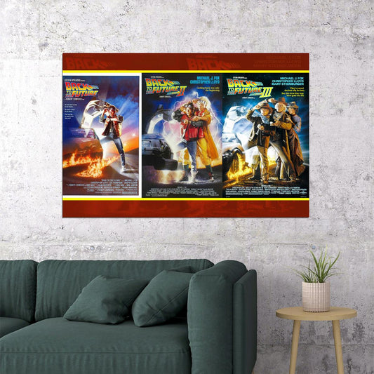 Back To The Future Movie Trilogy Science Fiction Poster Wall Art Print Home Wall Decor - xonomax