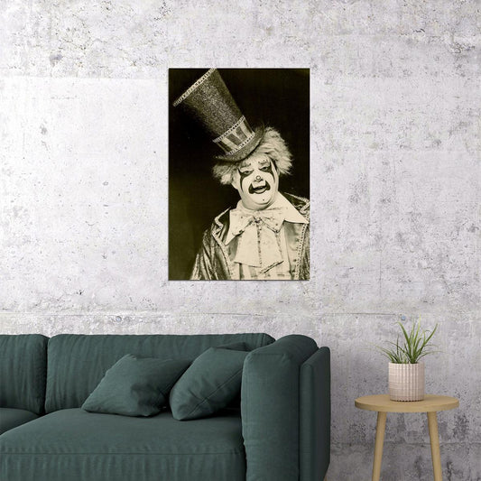 Weird Scary Clown Black And White Picture Poster Wall Art Print Home Wall Decor - xonomax
