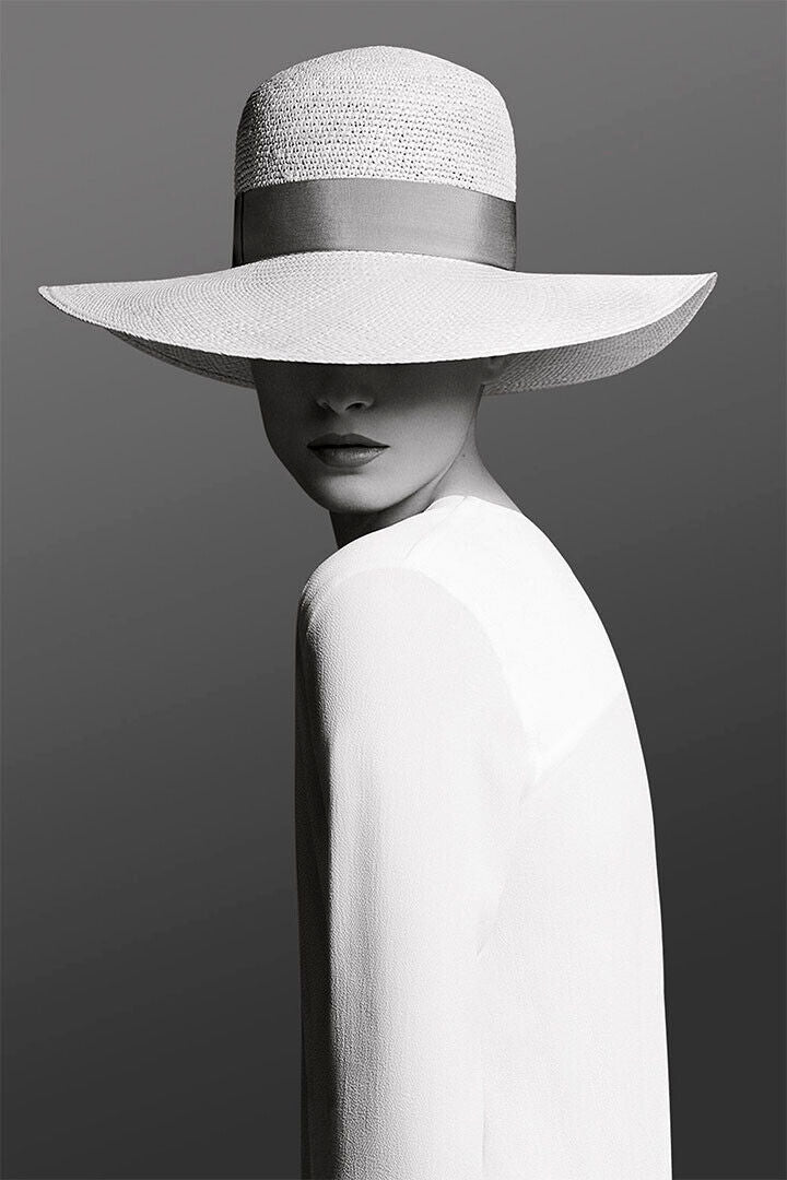 Woman In A White Hat Fashion Mystery Poster Wall Art Print Home Wall Decor - xonomax