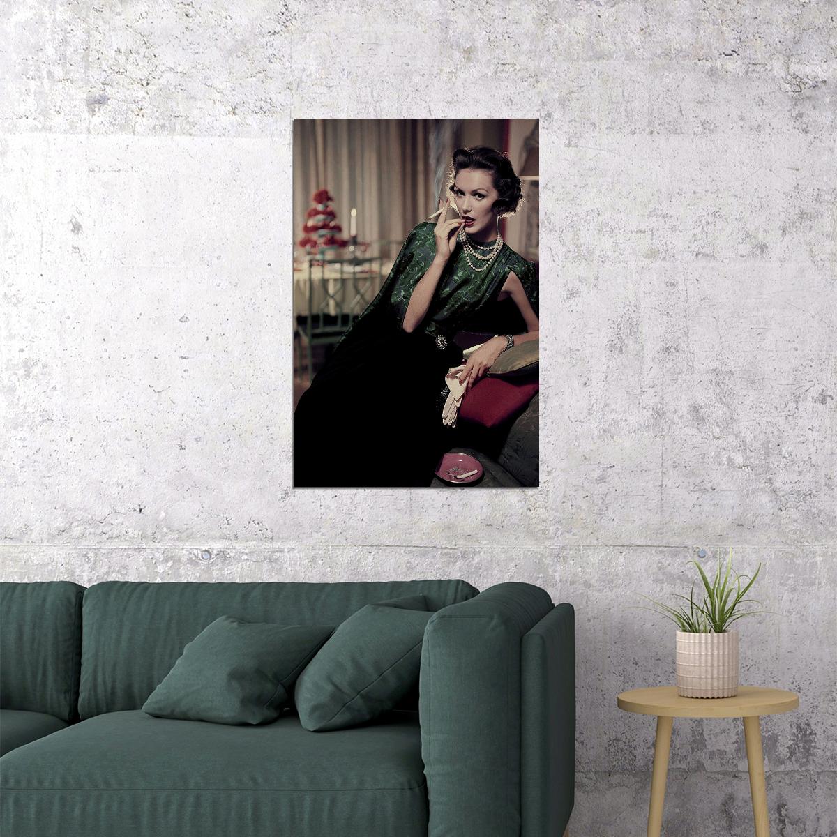 Model Sitting And Smoking Poster Wall Art Print Home Wall Decor - xonomax
