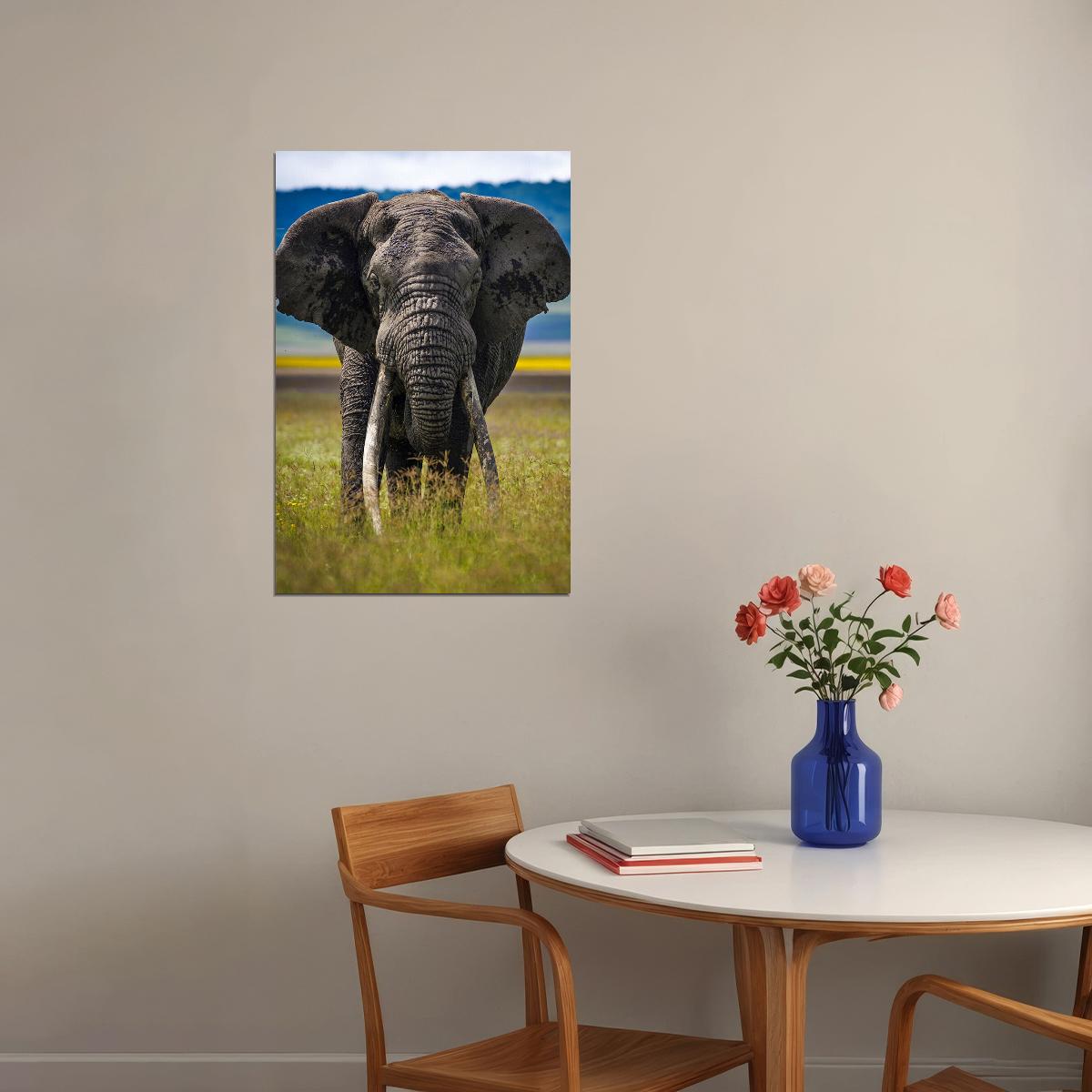 Elephant Approaching Animals Poster Wall Art Print Home Wall Decor - xonomax