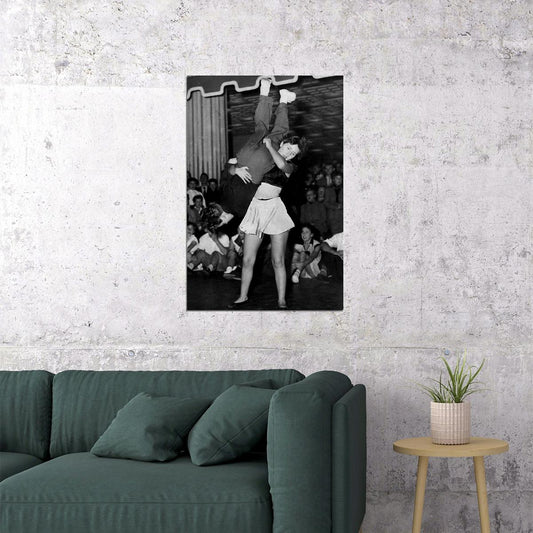 Jazz Jitterbug Dancing Black And White Vintage Poster Wall Art Print Home Wall Decor - xonomax