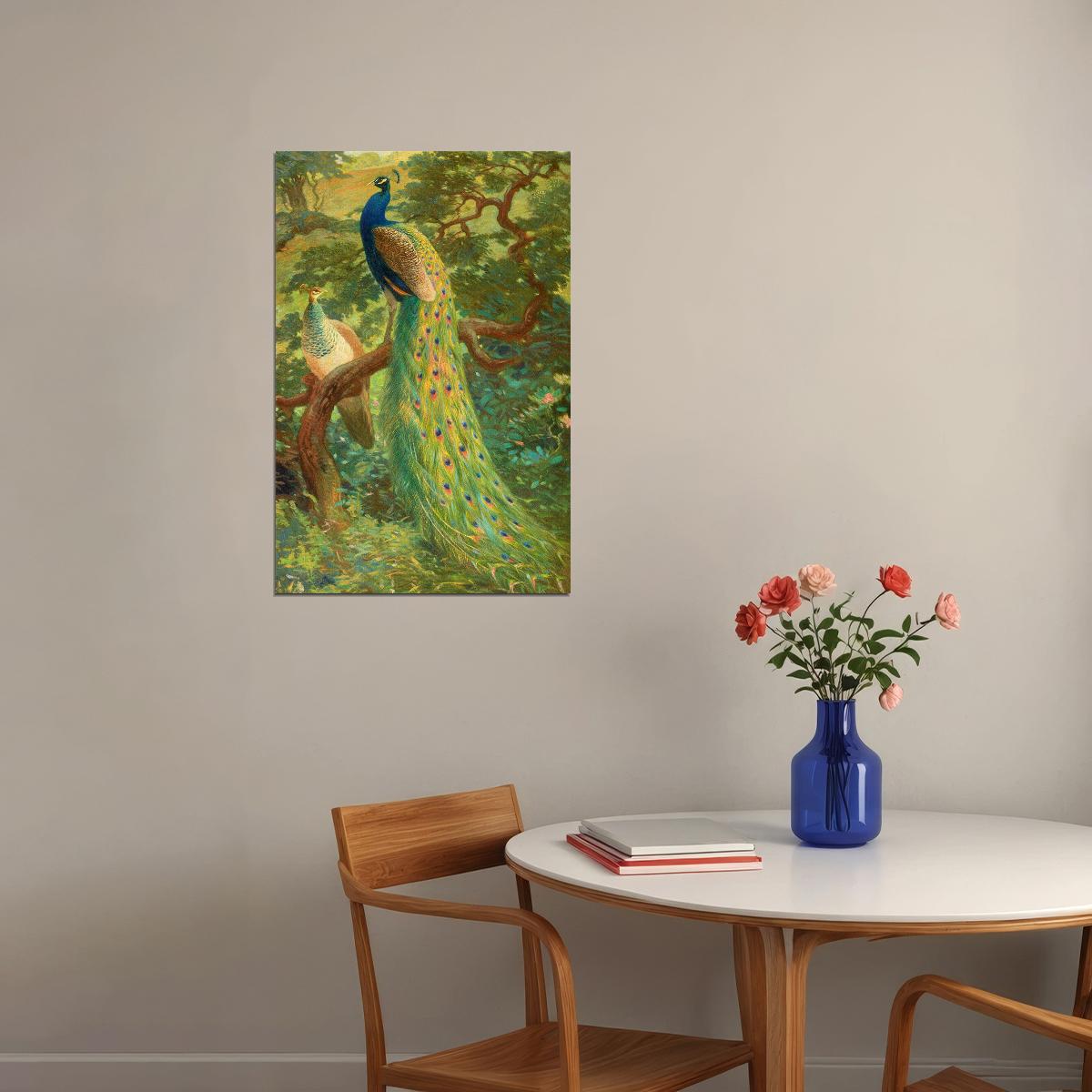 Peacocks Colorful Feathered Bird Poster Wall Art Print Home Wall Decor - xonomax