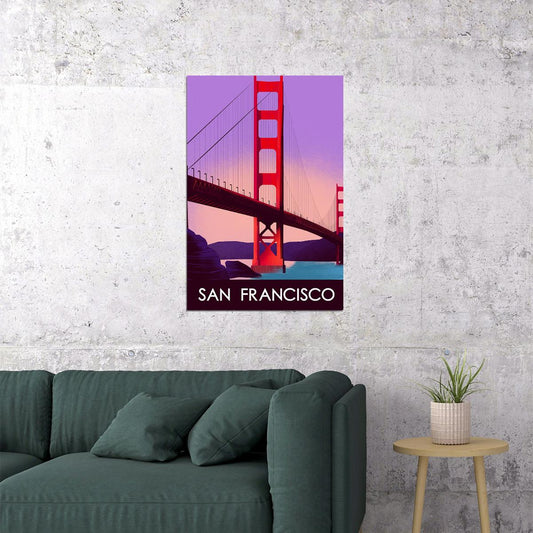 San Francisco Bridge Vintage Travel Poster Wall Art Print Home Wall Decor - xonomax