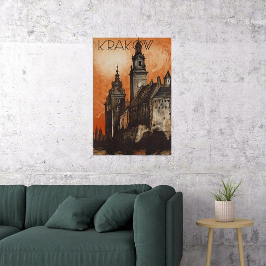 Krakow Travel Railroad Vintage Poster Wall Art Print Home Wall Decor - xonomax