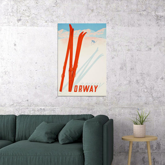 Norway Skiing Travel County Landscape Poster Wall Art Print Home Wall Decor - xonomax
