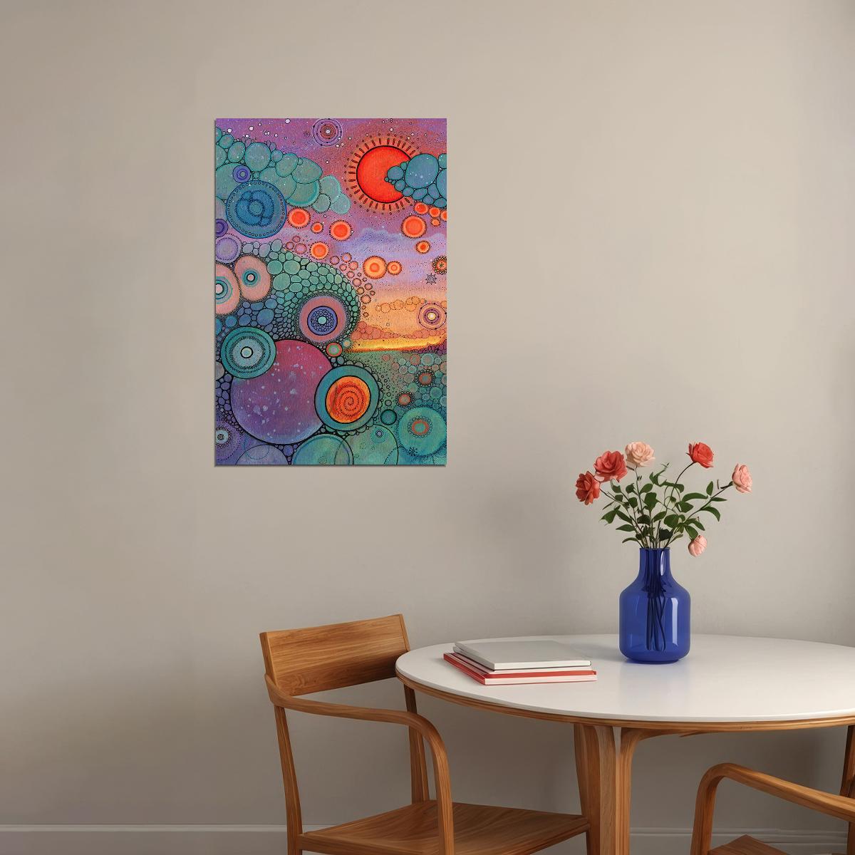 Wild Colors Abstract Angles And One Circle Poster Wall Art Print Home Wall Decor - xonomax