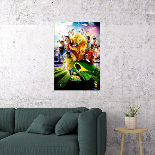 2014 World Cup Soccer Event Brasil Football Poster Wall Art Print Home Wall Decor - xonomax