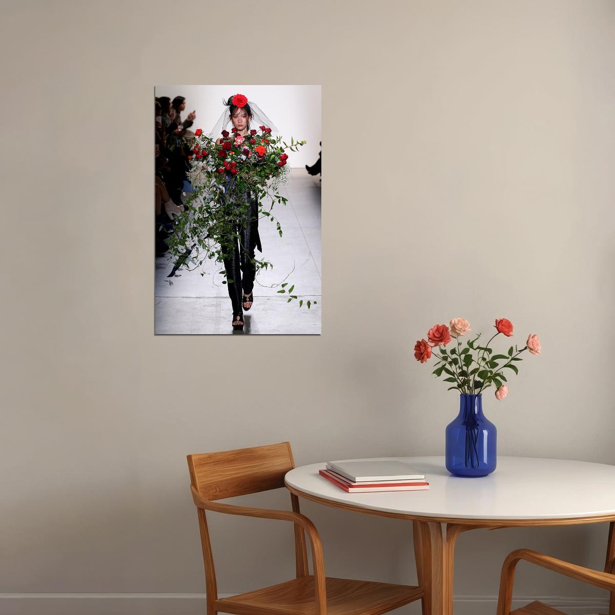 Flowers In Her Hair Fashion Attractive Model Poster Wall Art Print Home Wall Decor - xonomax