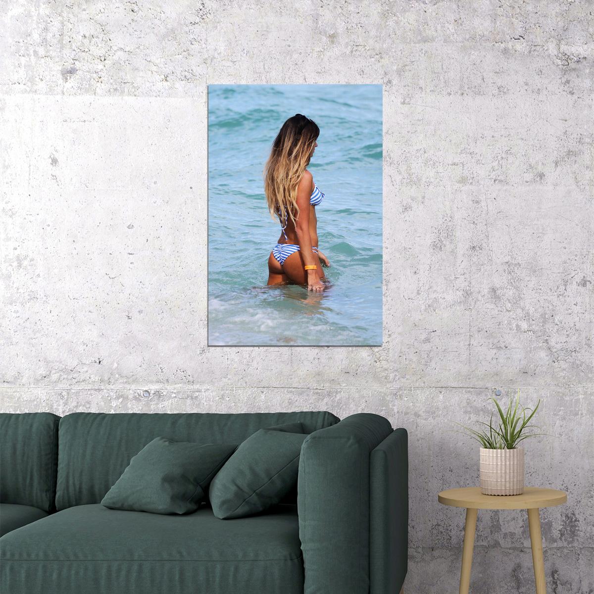 Anastasia Ashley Surfer Swimsuit Beauty Model Poster Wall Art Print Home Wall Decor - xonomax