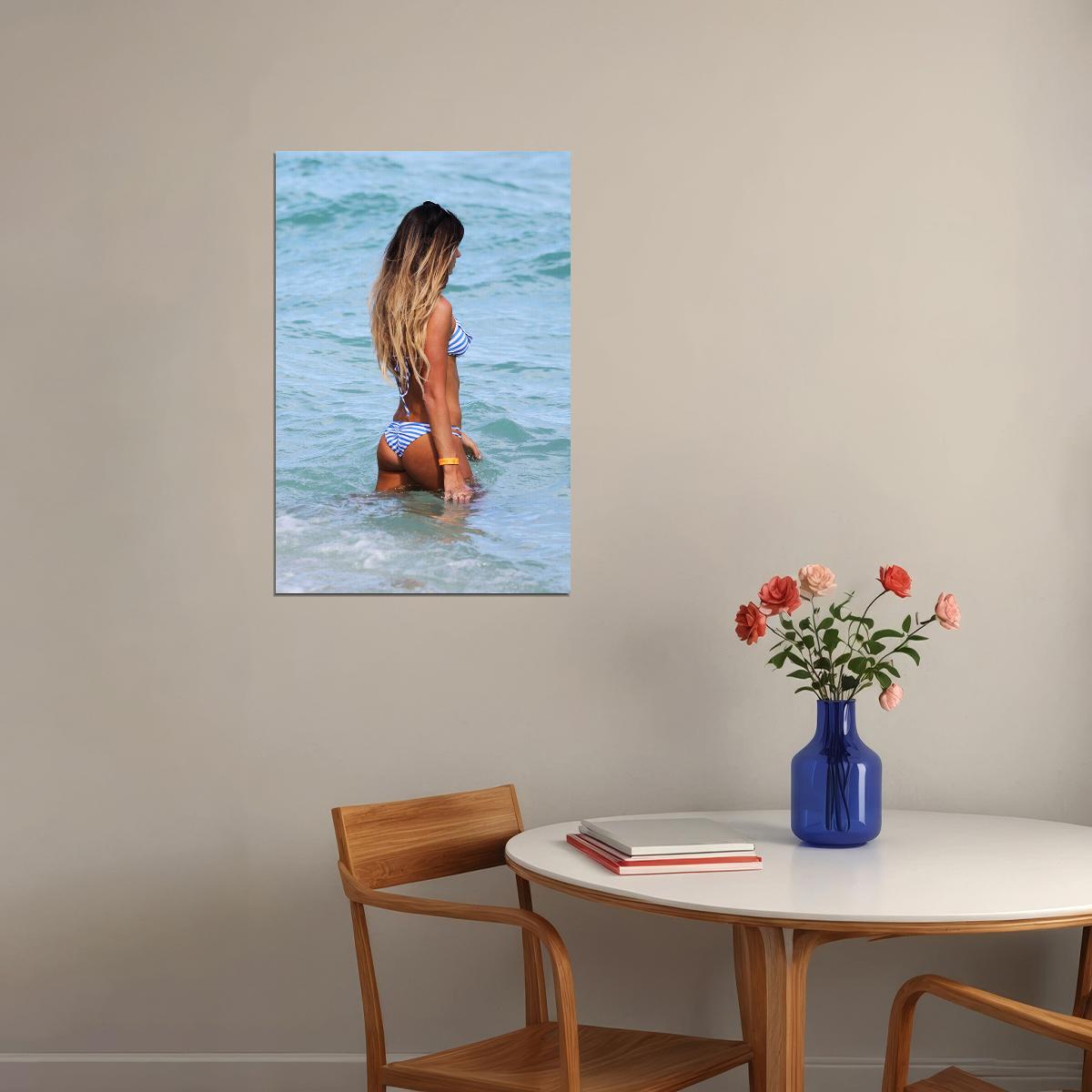Anastasia Ashley Surfer Swimsuit Beauty Model Poster Wall Art Print Home Wall Decor - xonomax