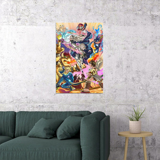 Super Smash Bros Melee Animation Adventure Poster Wall Art Print Home Wall Decor - xonomax