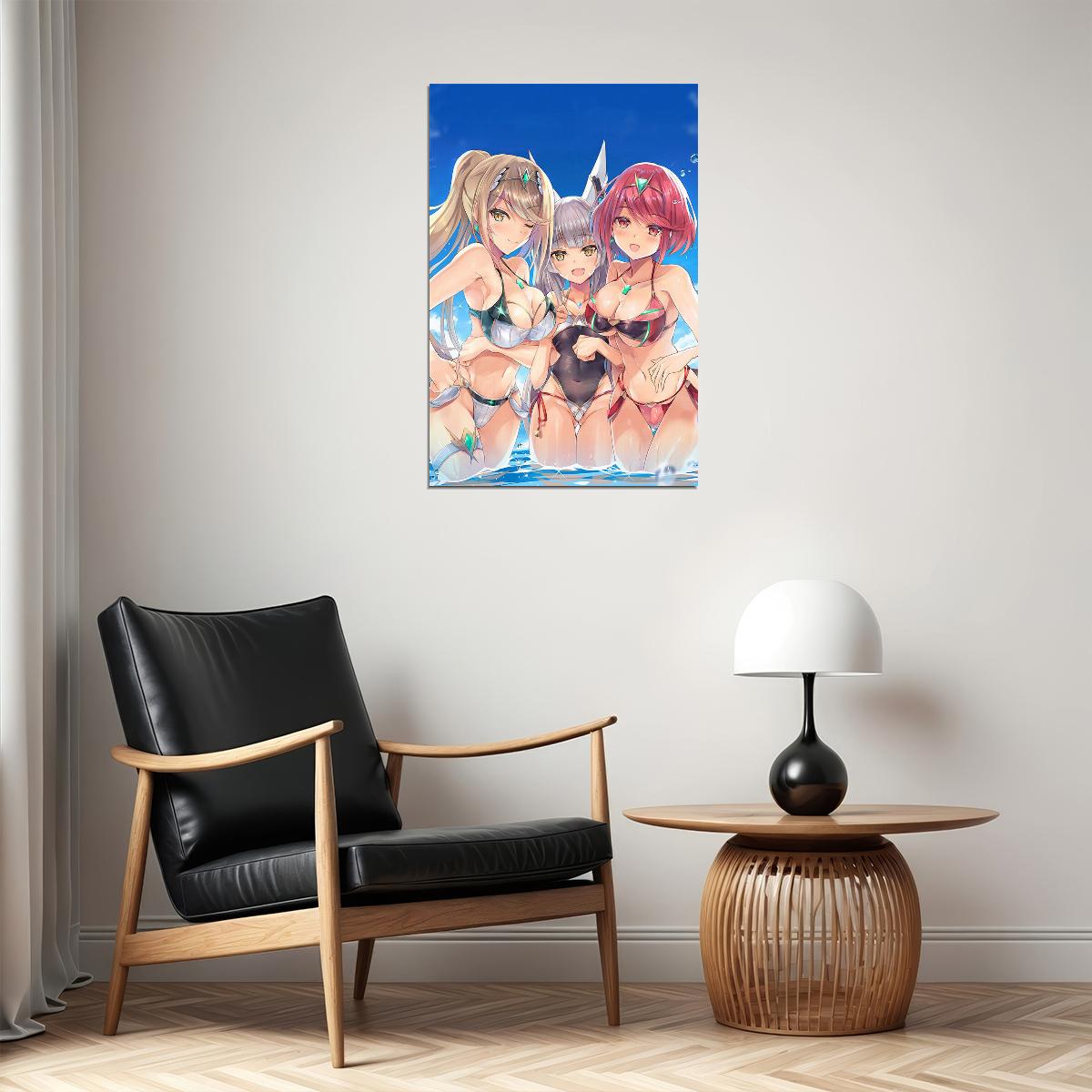 Xenoblade Anime Mythra Nia Pyra Poster Wall Art Print Home Wall Decor - xonomax