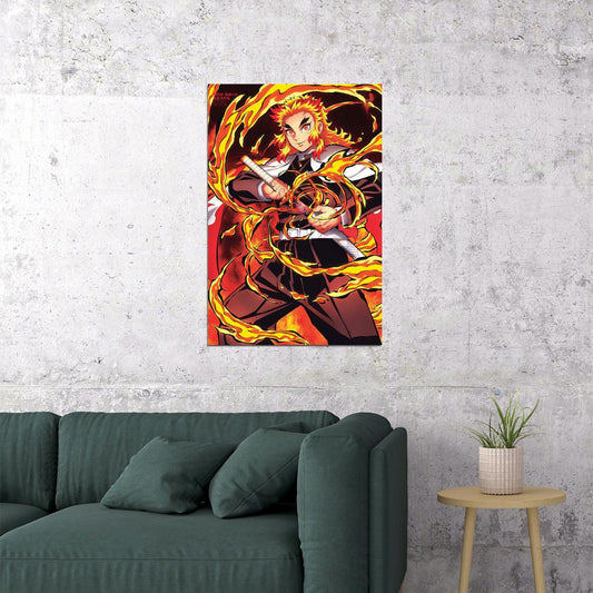Rengoku Demon Slayer Anime Action Adventure Poster Wall Art Print Home Wall Decor - xonomax