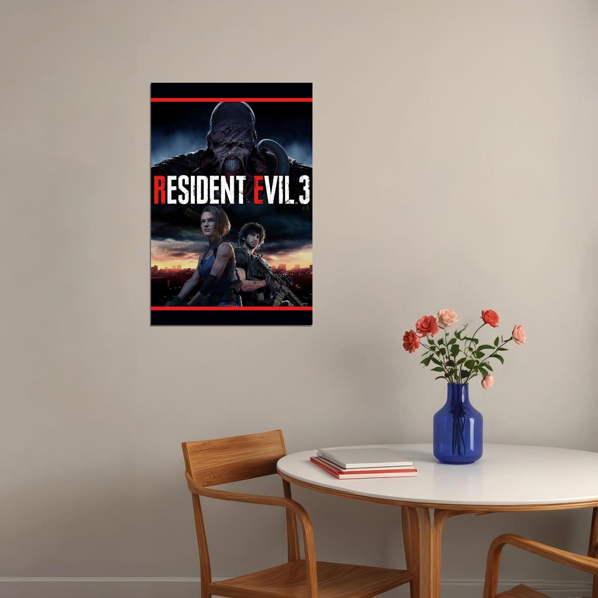 Resident Evil 3 Nemesis Remake Gaming Action Poster Wall Art Print Home Wall Decor - xonomax