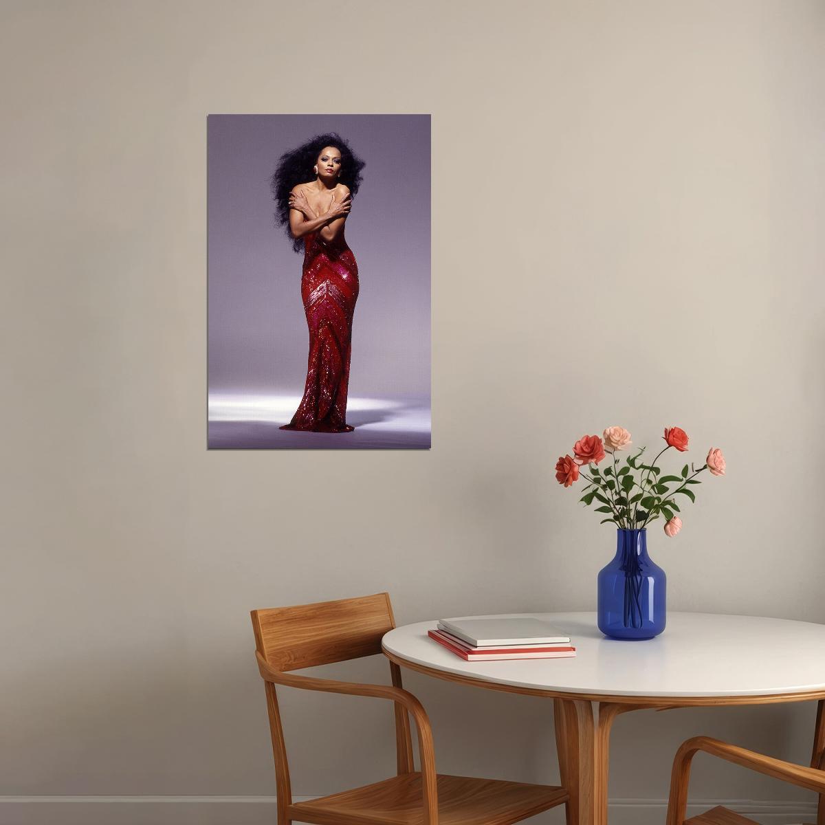 Diana Ross 80s 90s Singer Movie Actor Poster Wall Art Print Home Wall Decor - xonomax