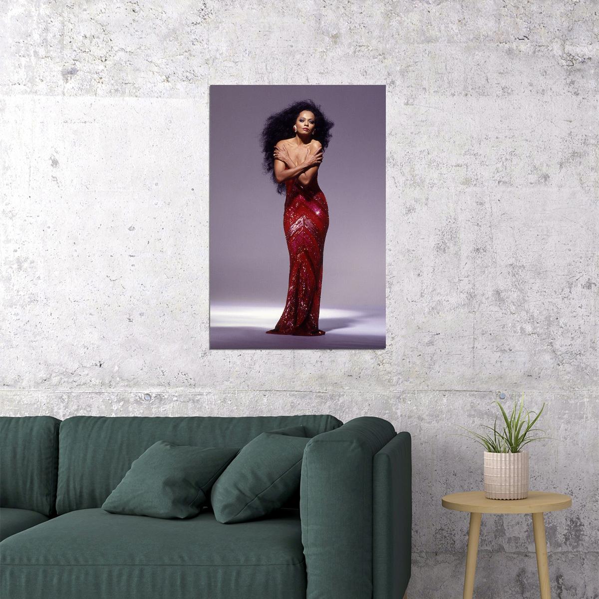 Diana Ross 80s 90s Singer Movie Actor Poster Wall Art Print Home Wall Decor - xonomax