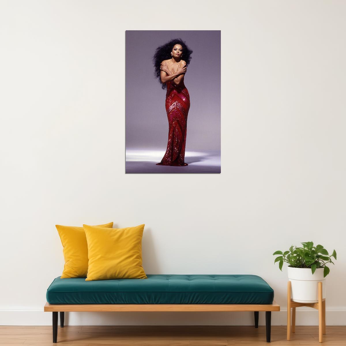 Diana Ross 80s 90s Singer Movie Actor Poster Wall Art Print Home Wall Decor - xonomax
