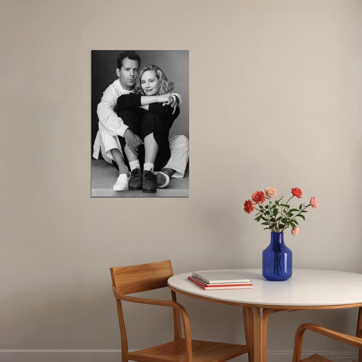 Bruce Willis Cybil Shepherd Moonlighting Actors Poster Wall Art Print Home Wall Decor - xonomax