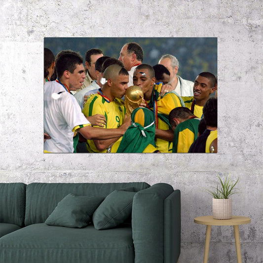 World Cup Champions 2002 Brazil Vintage Sport Poster Wall Art Print Home Wall Decor - xonomax