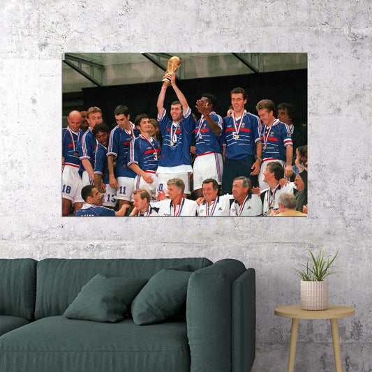 World Cup Champions 1998 France Vintage Sport Poster Wall Art Print Home Wall Decor - xonomax