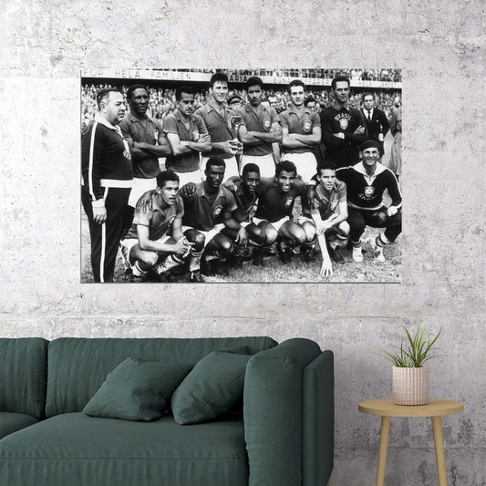World Cup Champions 1958 Brazil Vintage Sport Poster Wall Art Print Home Wall Decor - xonomax